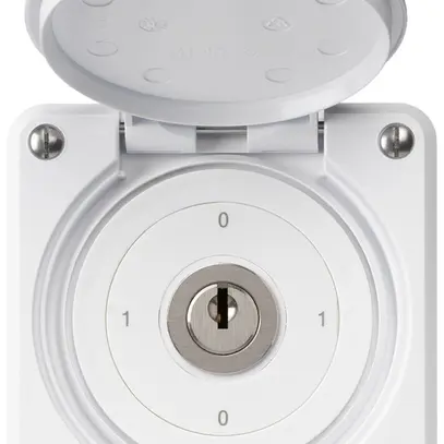 Interrupteur à clé ENC robusto IP55 avec clapet S0/1P blanc 