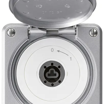 Contact pivotant à clé ENC robusto IP55 aluminium avec clapet sans cylindre 1P 