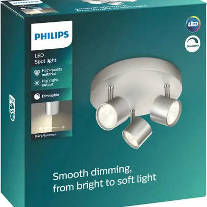 Plafonnier LED Promo 3×4.5W 2700K 1500lm alu 