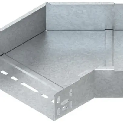 Gomito orizzontale 45° per can. portacavi 400×60mm zincato sendzimir 