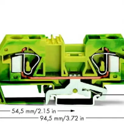 Morsetto WAGO 2L 16mm² verde/giallo 