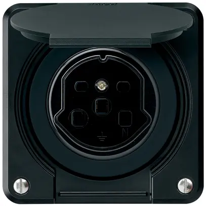 Presa INC robusto tipo 25 nero per combinazione 