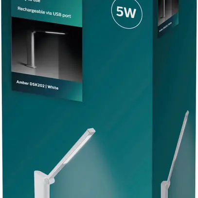 Lampada da tavolo LED Philips DSK202 5W 120lm 4000K REG bianco USB tipo A 