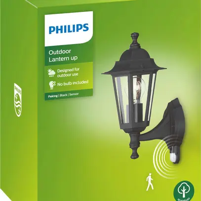 Applique Philips Peking E27 SEN 1×60W IP44 nero 