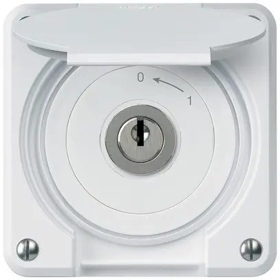 Contact pivotant à clé ENC robusto IP55 blanc avec clapet 2P pour combinaison 