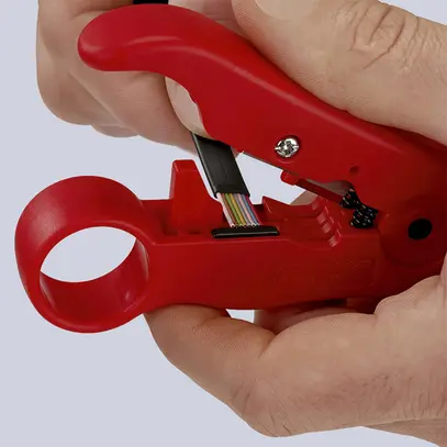 Utensile spelacavi KNIPEX per RG59, RG6, RG7 e RG11 
