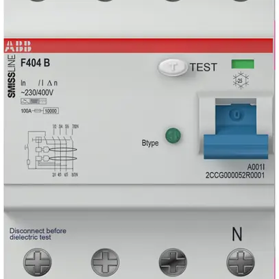 Interrupteur différentiel ABB SMISSLINE TP 4P 40A 300mA type B 0…2kHz 