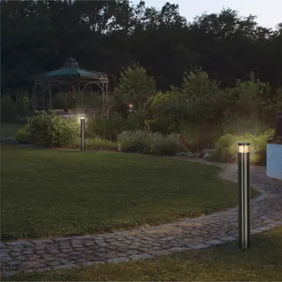 Lampadaire SLV VAP SLIM 60, E27 20W IP44 acier fin brossé 