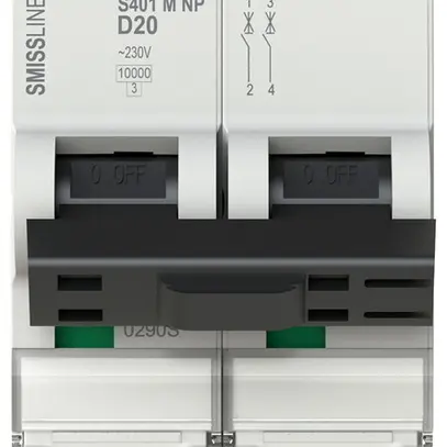 Disjoncteur SMISSLINE TP S 2×20A D 10kA NP 