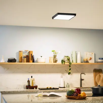 Downlight LED AP Philips Slim Surface 20W 1900lm 827 110° 285×285mm noir 