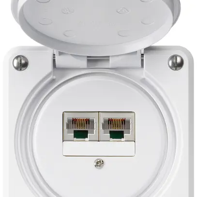 Scatola di raccordo INC robusto IP55 bianco 2×RJ45/s CUC separate 