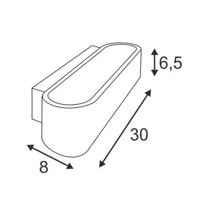 Lampada a muro SLV OSSA, R7s 120W up/down ovale IP20 nero 