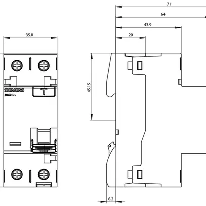 Interruttore differenziale Siemens SENTRON 1LN 30mA/25A tipoA 