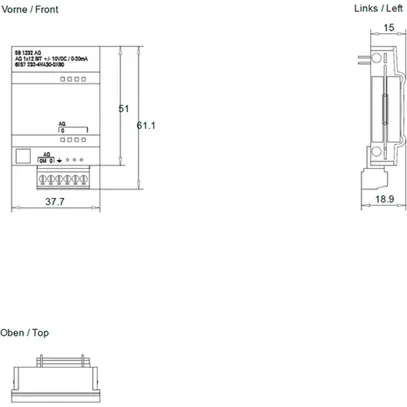 Modulo di uscita PLC Siemens SIMATIC S7-1200 SB 1232 AO 1×12bit 