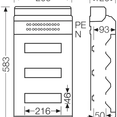 Centrolino AP Hensel KV3536 3×12×18mm, IP54 