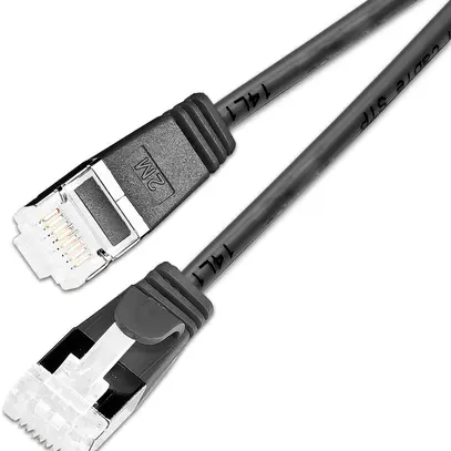 SLIM Câbles patch: 25cm, noir, 50-Pack Cat.6A, U/FTP, LSOH, jack non sécable 