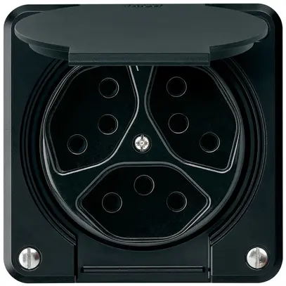 Presa INC robusto 3×tipo 13/1 nero per combinazione 