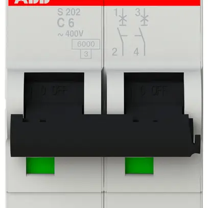 Disjoncteur ABB S202-C6 6A C 6kA 