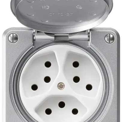 Prise ENC robusto 3×type 13 aluminium 