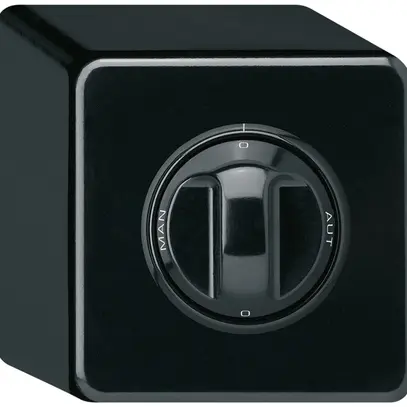 AP-Drehschalter basico 2/1L schwarz 0-A-0-M mit Drehgriff 