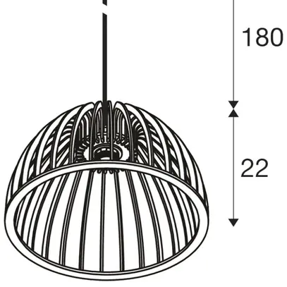 Lampada sospesa SLV WUD half round E27 1×60W diretto Ø380mm marrone 