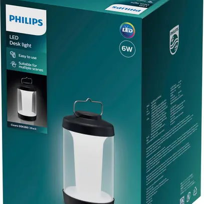 LED-Tischleuchte Philips Cicero 6W 180lm 5000K DIM schwarz USB Typ A 