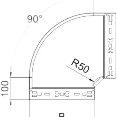 Gomito 90° Bettermann RBM 85×600mm zincato a caldo a immersione 