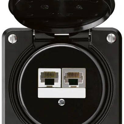 Boîte de raccordement ENC robusto IP55 noir 1×RJ45/s 1×RJ45/u séparés 