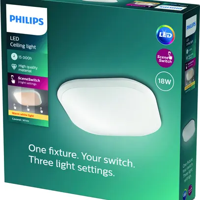 Plafoniera LED Cavanal 18W 3000K 1500lm IP20 angolare bianco 