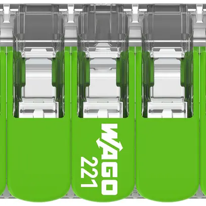 Borne de connexion WAGO Green Range 5L 0.5…6mm² avec levier vt transparent 