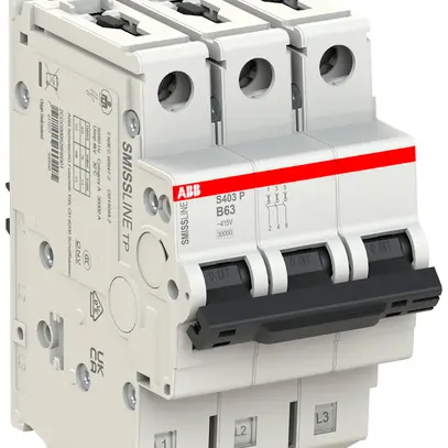 Disjoncteur SMISSLINE TP, 3L, B, 63A, 20kA 