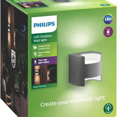 Applique LED Grass 9W 2700K 800lm IP44 antracite 