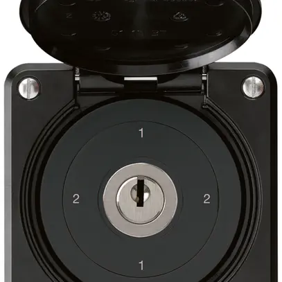 Interrupteur à clé ENC robusto IP55 avec clapet S3/1P noir 