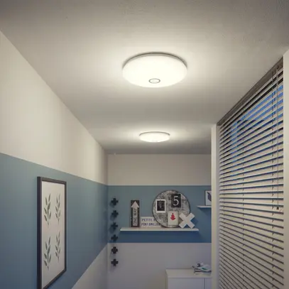 Plafonnier LED Philips Mauve PIR 16W 1900lm 4000K Ø320mm blanc 