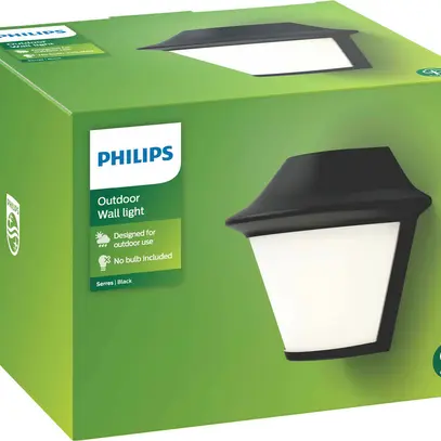 Applique Philips MYG Serres E27 1×42W REG IP44 nero 