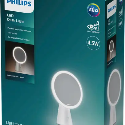 LED-Tischleuchte Philips Mirror 4.5W 80lm 3000…5000K weiss USB Typ A 