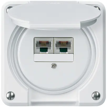 Scatola di raccordo INC robusto IP55 bianco 2×RJ45/s separate per combinazione 