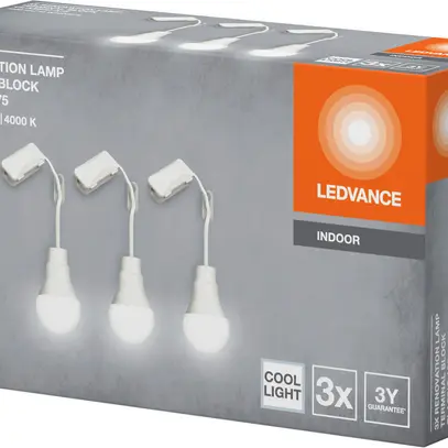 Luminaire de chantier LED LEDVANCE 10W 1055lm 840 Ø60×98mm blanc 3 pcs 