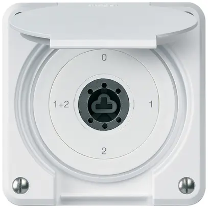 Interruttore a chiave INC robusto IP55 con copertura senza cilindro S1/1P bianco 