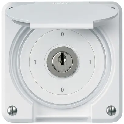 Interruttore a chiave INC robusto IP55 con copertura S0/3P bianco 