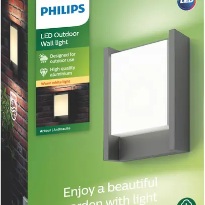 LED-Wandleuchte Arbour 6W 2700K 75×221×166mm IP44 anthrazit 
