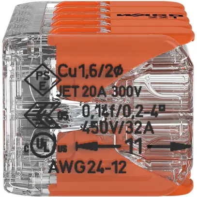 Morsetto di connessione WAGO 10L 0.14…4mm² con leva ar trasparente 