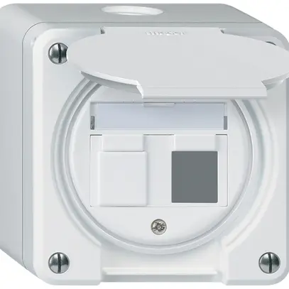 Kit di montaggio AP robusto IP55 piatto bianco per 2×Keystone 