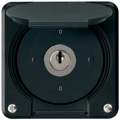 Interruttore a chiave INC robusto IP55 con copertura S0/1P nero 