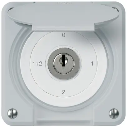 UP-Schlüsselschalter robusto IP55 mit Klappdeckel S1/1P grau 
