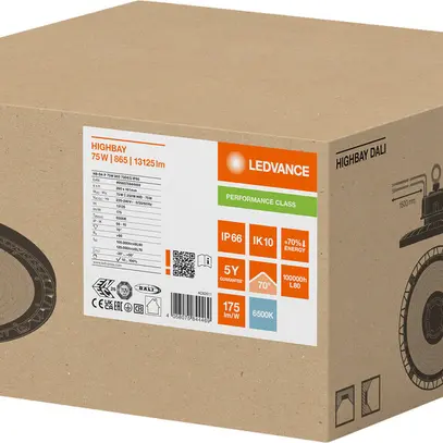 Proiettore capannone LED LEDVANCE HIGH BAY 75W 13125lm 865 IP66 70° DALI Ø280 ne 