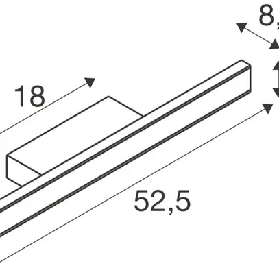 Applique LED SLV ONE LINEAR 50 14W 900lm 927/930 IP44 VAR 525mm laiton 