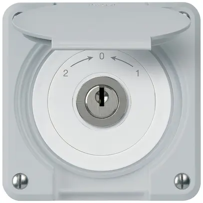 Contatto rotativo a chiave INC robusto IP55 grigio con coperchio invertitore 