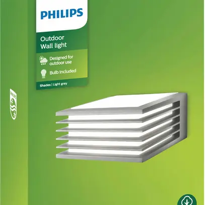 Applique Philips Shades E27 1×42W IP44 grigio 