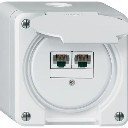 Scatola di raccordo AP robusto IP55 bianco 2×RJ45/u parallele 
